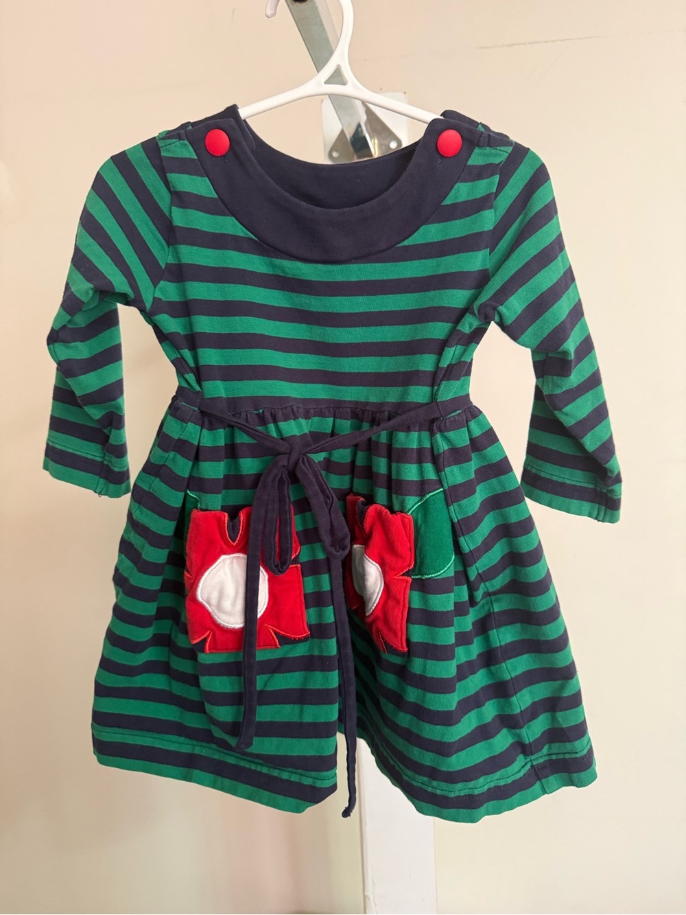 Florence Eiseman Striped Flower Appliqué Dress